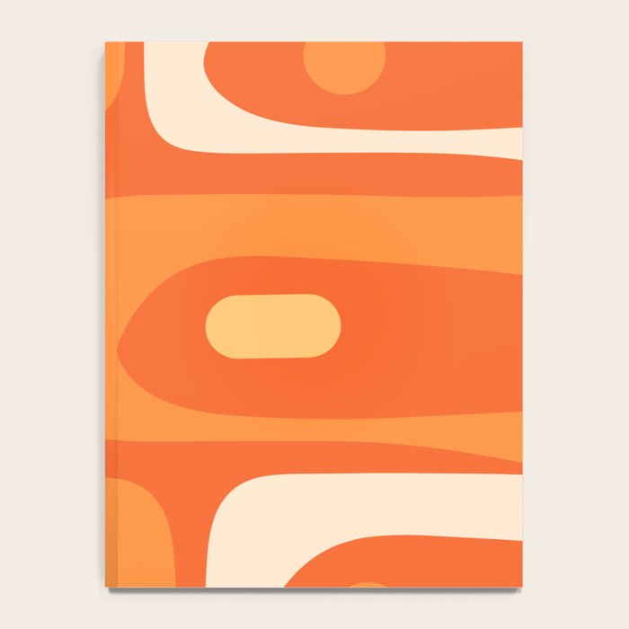 Mid Century Modern Piquet Abstract Pattern Orange Yellow Tangerine Cream Notebook Gallery Image 4