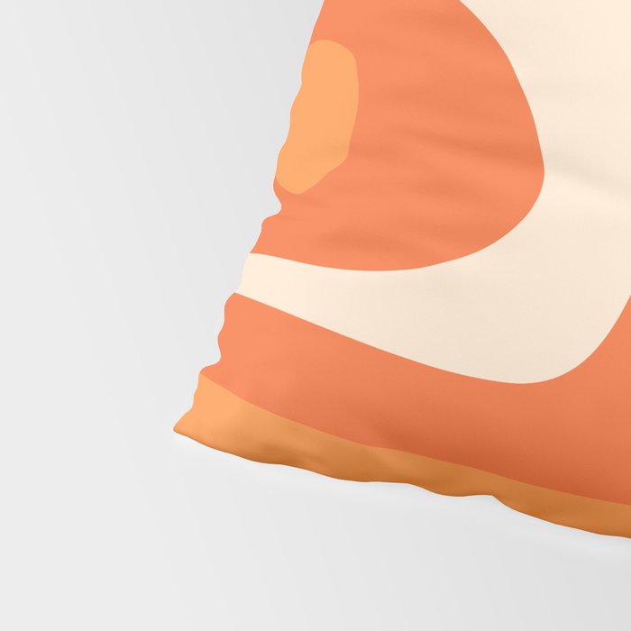 Mid Century Modern Piquet Abstract Pattern Orange Yellow Tangerine Cream Pillow Sham Gallery Image 4