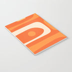 Mid Century Modern Piquet Abstract Pattern Orange Yellow Tangerine Cream Notebook Gallery Image 3