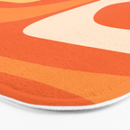 Mid Century Modern Piquet Abstract Pattern Orange Yellow Tangerine Cream Bath Mat Gallery Image 3