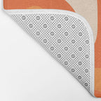 Mid Century Modern Piquet Abstract Pattern Orange Yellow Tangerine Cream Bath Mat Gallery Image 2