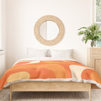 Mid Century Modern Piquet Abstract Pattern Orange Yellow Tangerine Cream Duvet Cover Gallery Image 3