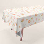 Peach pink and orange flowers pattern Tablecloth Gallery Image 1