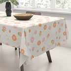 Peach pink and orange flowers pattern Tablecloth Gallery Image 3
