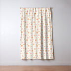 Peach pink and orange flowers pattern Window Curtain Gallery Image 3