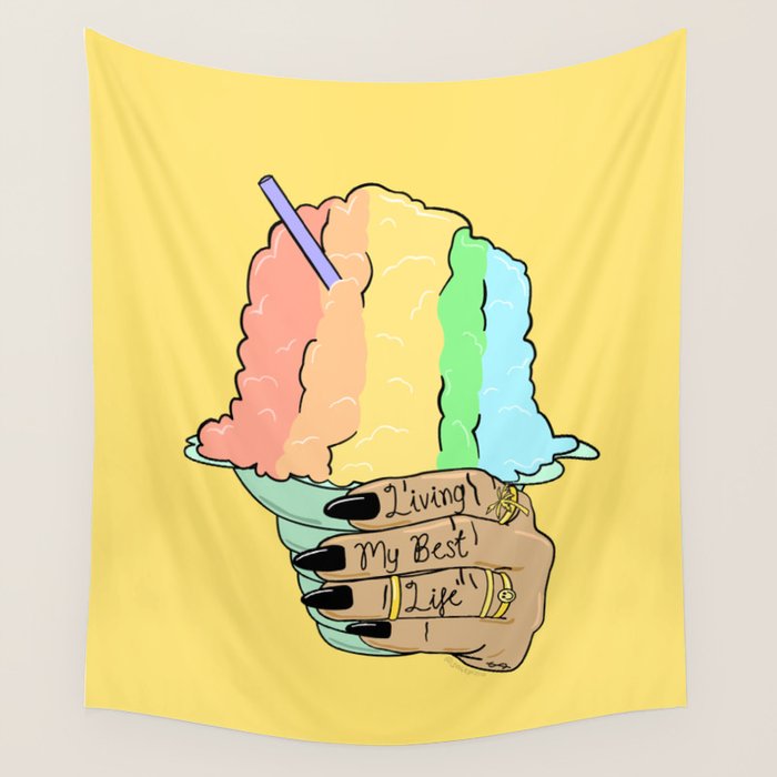LIVING MY BEST LIFE Wall Tapestry Gallery Image 1
