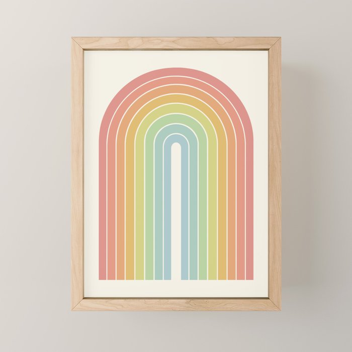 Gradient Arch V Mid Century Modern Rainbow Mini Art Print Gallery Image 1