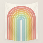 Gradient Arch V Mid Century Modern Rainbow Wall Tapestry Gallery Image 4