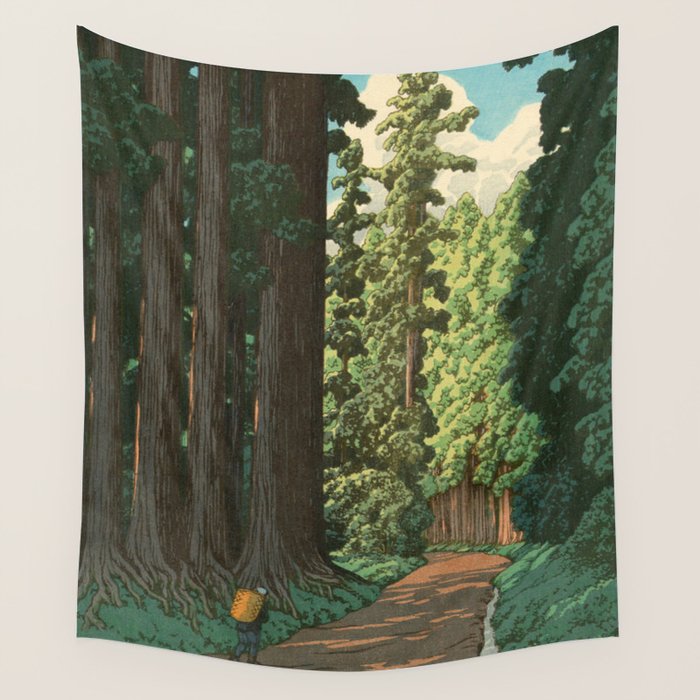 Kawase Hasui: "Road to Nikko" Wall Tapestry Gallery Image 1