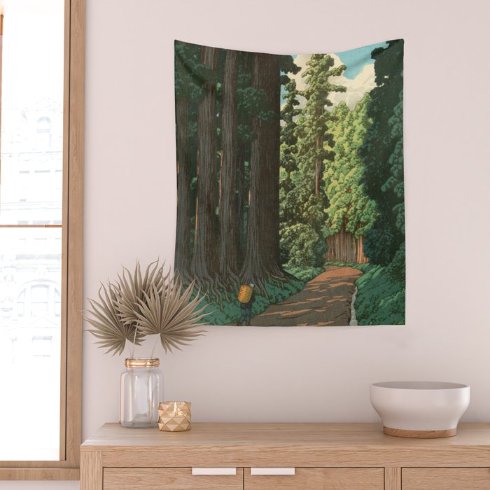 Kawase Hasui: "Road to Nikko" Wall Tapestry Gallery Image 2