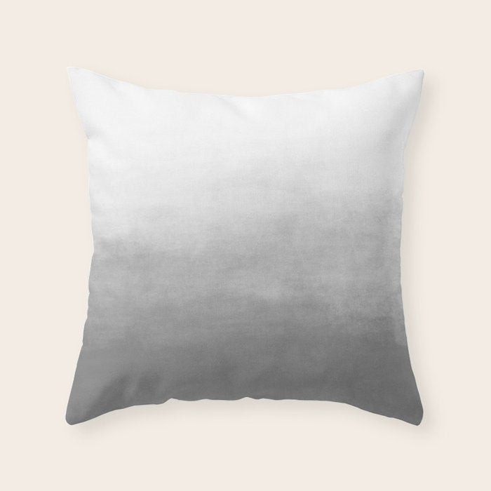 Ombre Paint Color Wash (gray/white) Throw Pillow Gallery Image 6