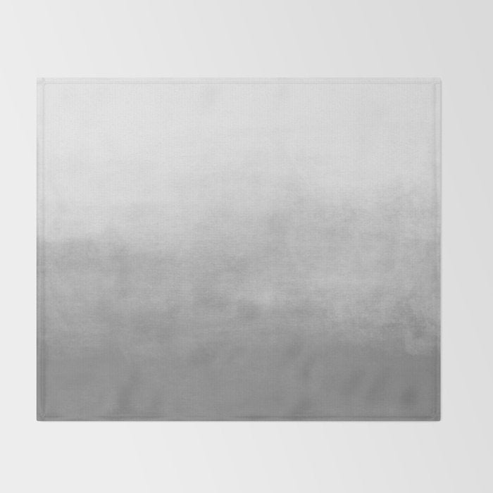 Ombre Paint Color Wash (gray/white) Throw Blanket Gallery Image 2