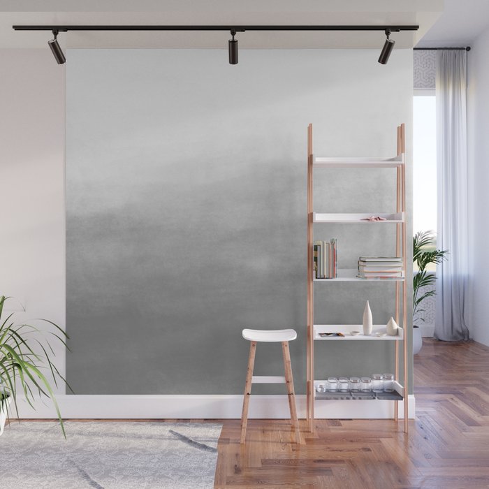 Ombre Paint Color Wash (gray/white) Wall Mural Gallery Image 1