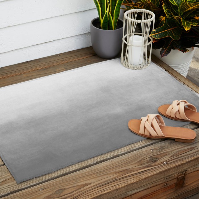 Ombre Paint Color Wash (gray/white) Outdoor Rug Gallery Image 2