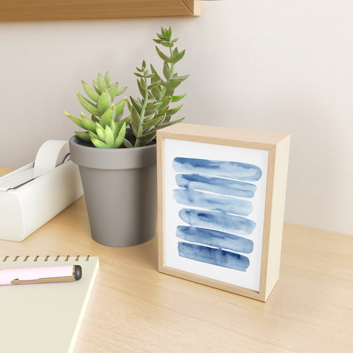 Blue Lines | Watercolor Painting Mini Art Print Gallery Image 2