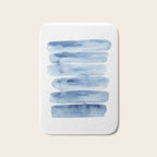 Blue Lines | Watercolor Painting Bath Mat Gallery Image 1