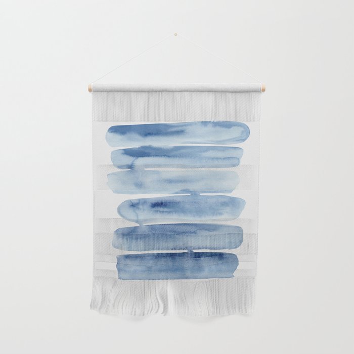 Blue Lines | Watercolor Painting Wall Hanging Gallery Image 1