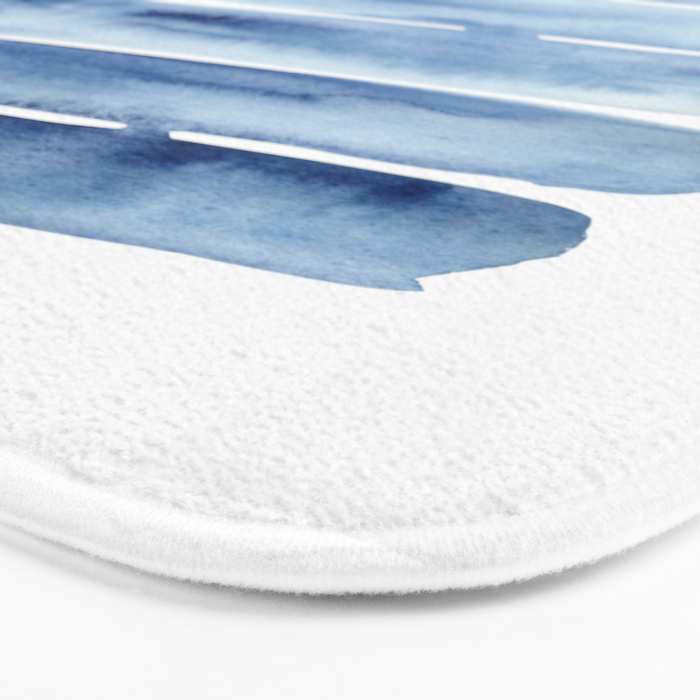 Blue Lines | Watercolor Painting Bath Mat Gallery Image 3