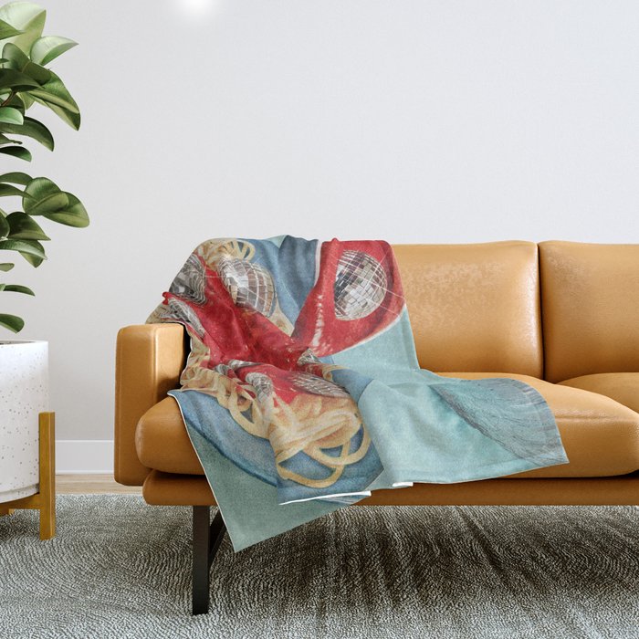 Spaghetti Disco balls  Throw Blanket Gallery Image 1