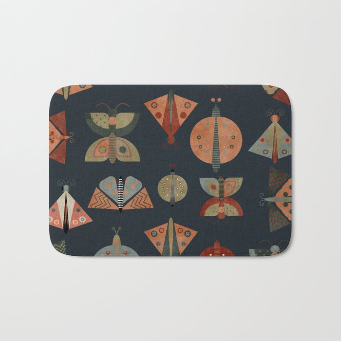 moths butterflies fall mid mod 1 Bath Mat Gallery Image 1