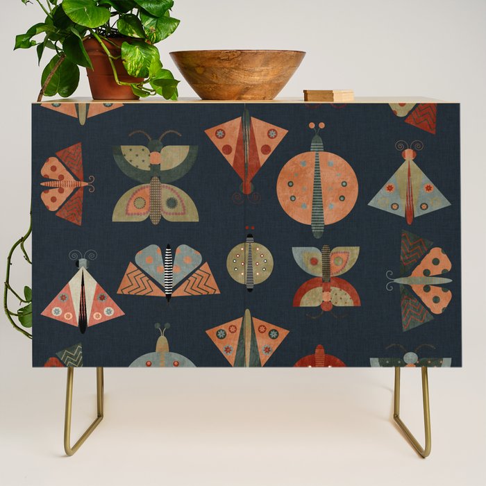 moths butterflies fall mid mod 1 Credenza Gallery Image 1