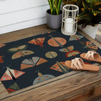 moths butterflies fall mid mod 1 Outdoor Rug Gallery Image 2