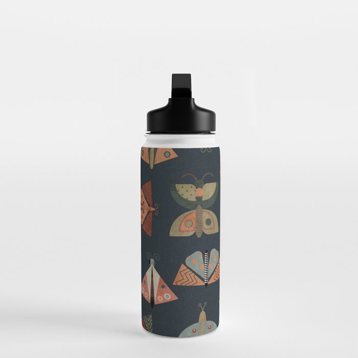 moths butterflies fall mid mod 1 Water Bottle Gallery Image 3