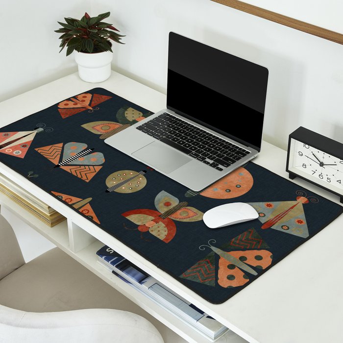 moths butterflies fall mid mod 1 Desk Mat Gallery Image 2