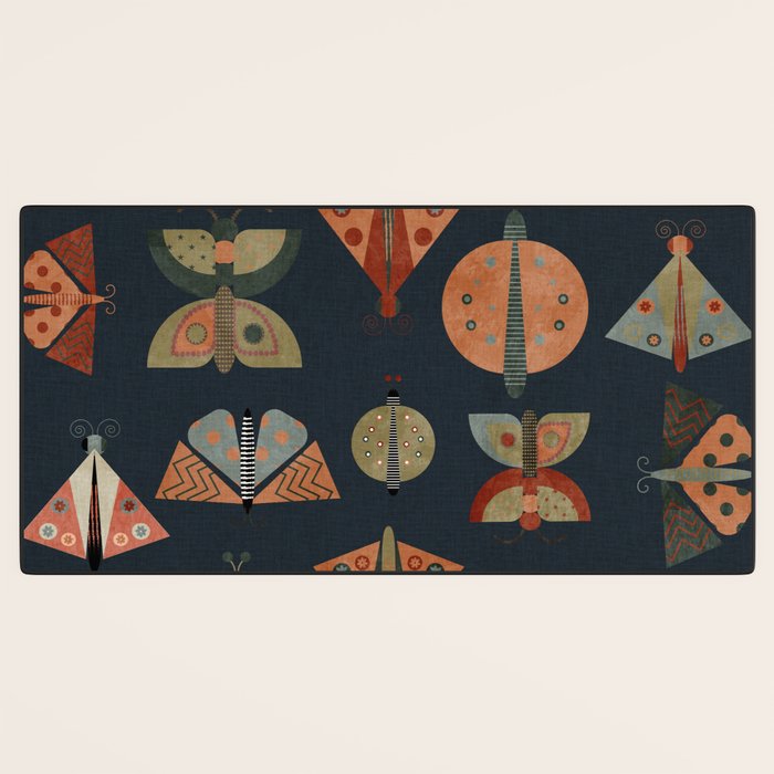 moths butterflies fall mid mod 1 Desk Mat Gallery Image 3
