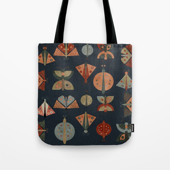moths butterflies fall mid mod 1 Tote Bag Gallery Image 1