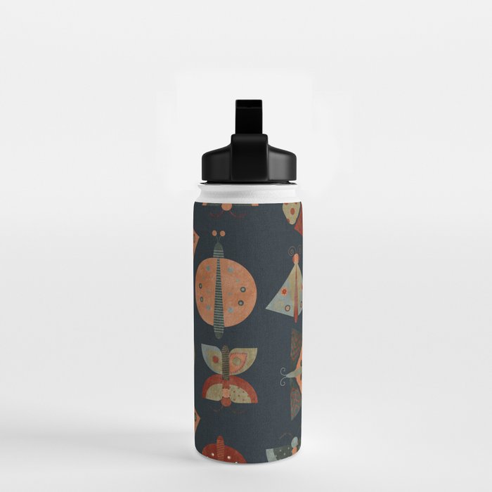 moths butterflies fall mid mod 1 Water Bottle Gallery Image 2