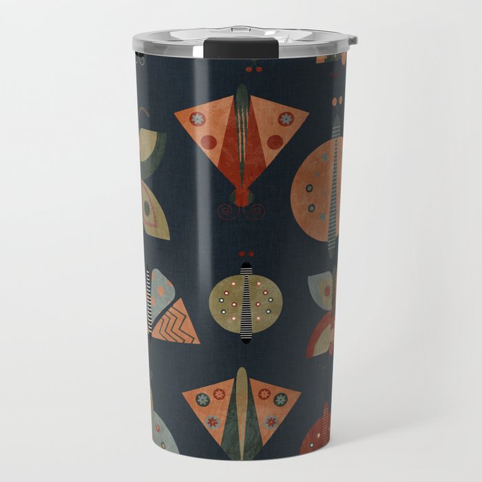 moths butterflies fall mid mod 1 Travel Mug Gallery Image 1