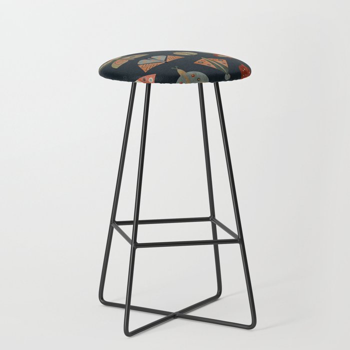 moths butterflies fall mid mod 1 Stool Gallery Image 1