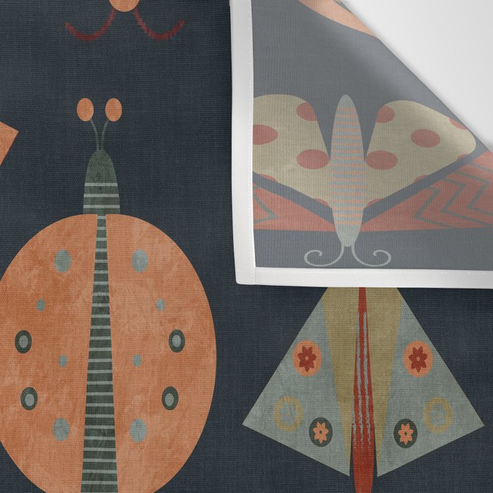 moths butterflies fall mid mod 1 Wall Tapestry Gallery Image 3