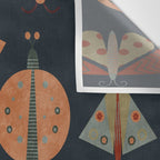moths butterflies fall mid mod 1 Wall Tapestry Gallery Image 3