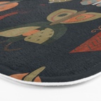 moths butterflies fall mid mod 1 Bath Mat Gallery Image 3