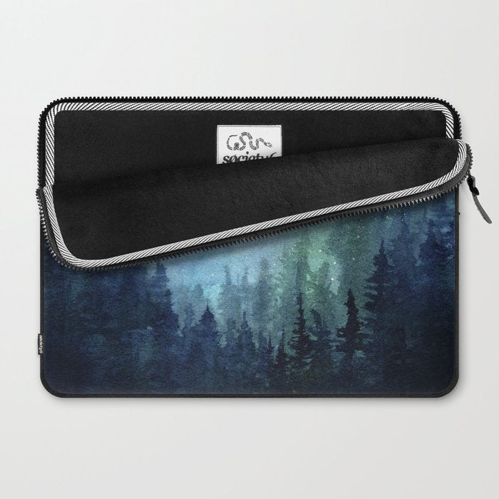 Watercolor Galaxy Nebula Northern Lights Painting Laptop Sleeve Gallery Image 2