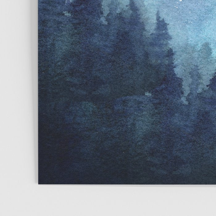 Watercolor Galaxy Nebula Northern Lights Painting Poster Gallery Image 3