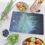 Watercolor Galaxy Nebula Northern Lights Painting Cutting Board Gallery Image 2