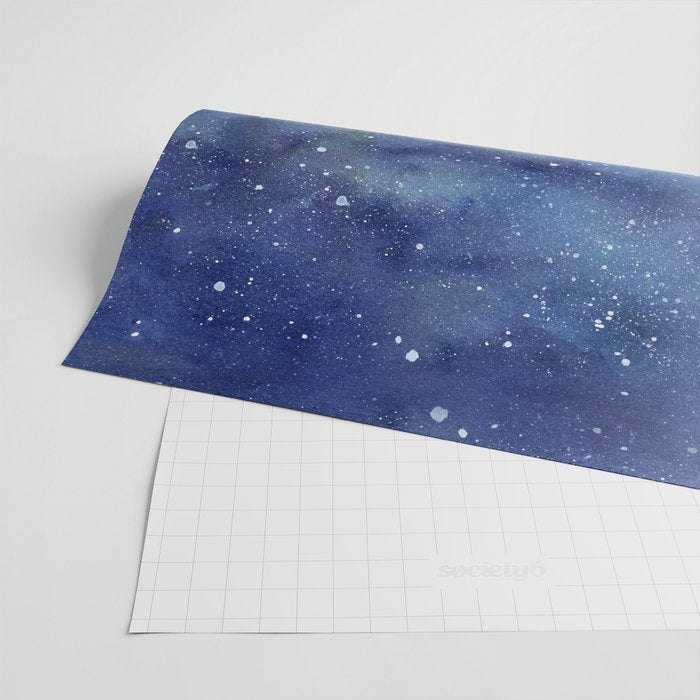 Watercolor Galaxy Nebula Northern Lights Painting Wrapping Paper Gallery Image 2