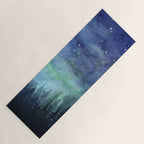 Watercolor Galaxy Nebula Northern Lights Painting Yoga Mat Gallery Image 1