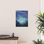 Watercolor Galaxy Nebula Northern Lights Painting Poster Gallery Image 2