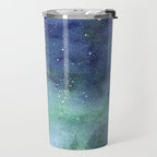 Watercolor Galaxy Nebula Northern Lights Painting Travel Mug Gallery Image 2