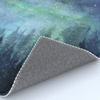 Watercolor Galaxy Nebula Northern Lights Painting Rug Gallery Image 4