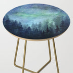 Watercolor Galaxy Nebula Northern Lights Painting Side Table Gallery Image 2