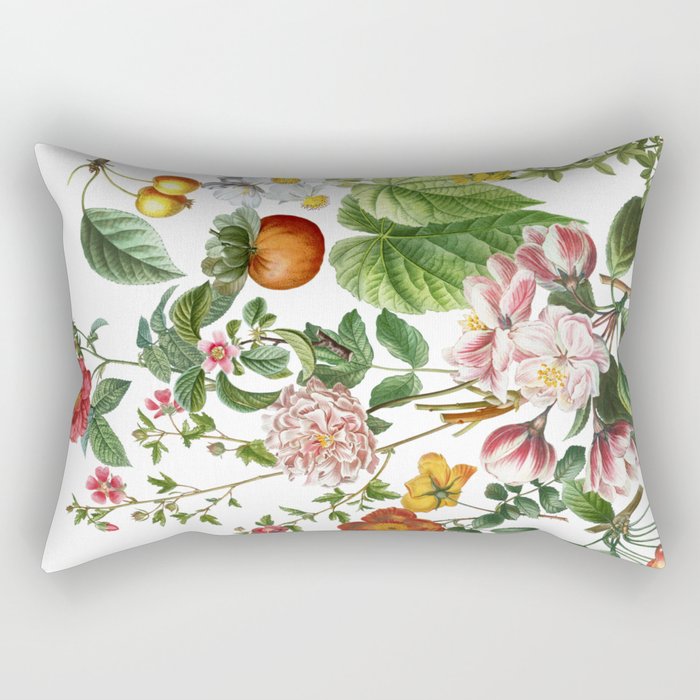 Persimmon Botanical Bloom Rectangular Pillow Gallery Image 1