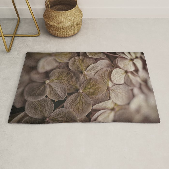Hydrangea - botanical flower photograph pastel purple Rug Gallery Image 1