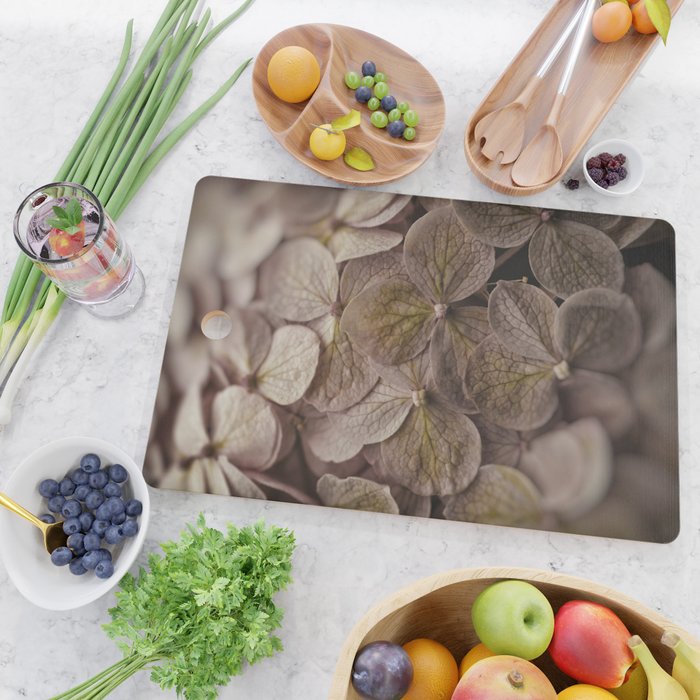 Hydrangea - botanical flower photograph pastel purple Cutting Board Gallery Image 2
