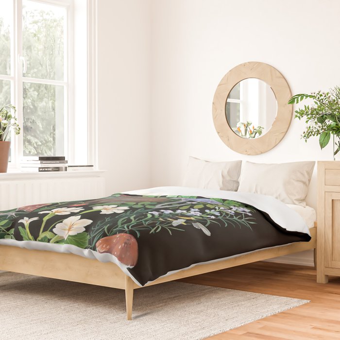 Rabbit and Strawberry Garden Duvet Cover Gallery Image 2