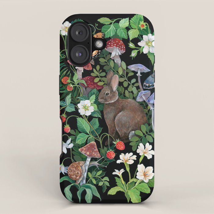 Rabbit and Strawberry Garden iPhone Case Gallery Image 1
